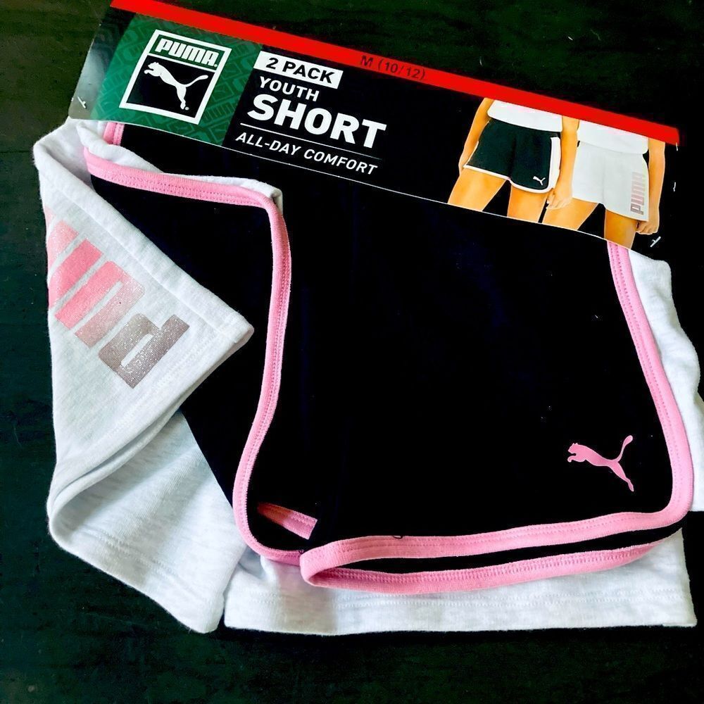NWT Puma Girls 2-pk Shorts M